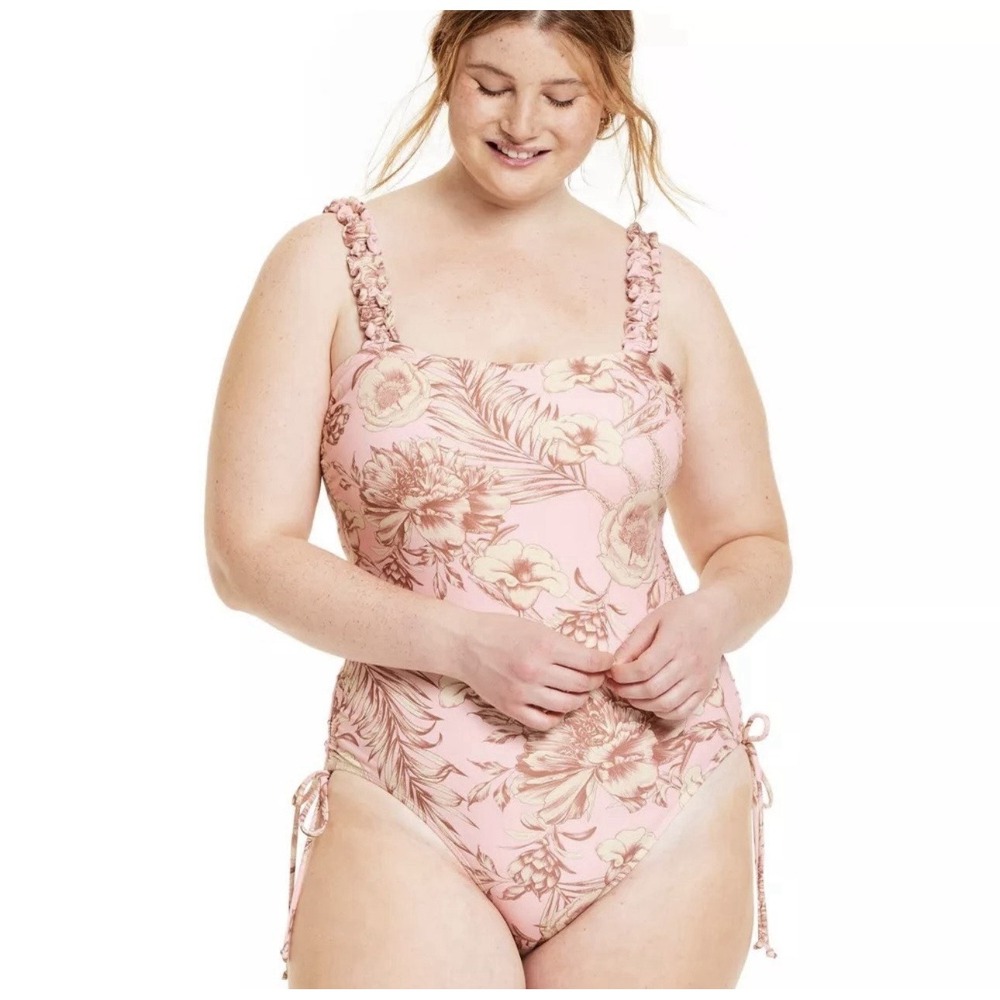 Agua Bendita x Target Swimsuit Women's 2XL Plus Romantic Floral Stretch Beach